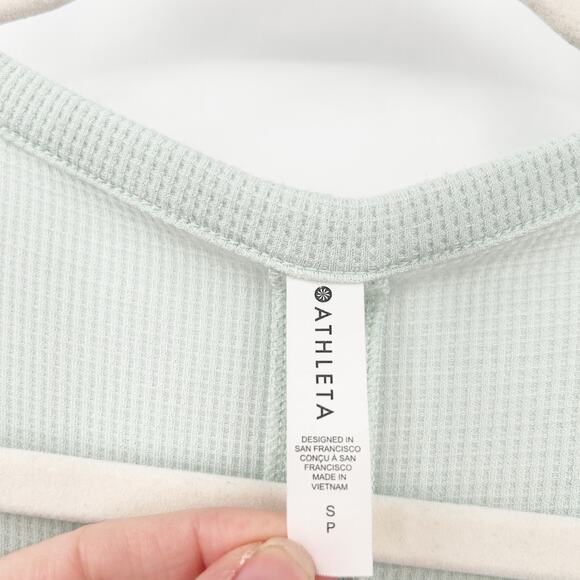 Athleta Womens Wind Down Waffle Long Sleeve Henley Lounge Sleep Dress Size S - Picture 3 of 7